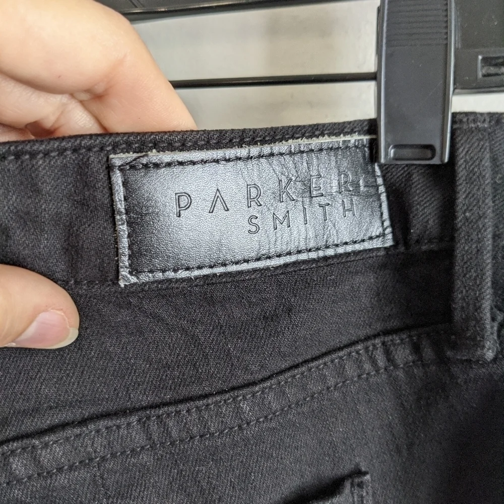 Parker Smith Bombshell Fit Cropped Slit Hem Black Jean 29 Straight Leg Capri